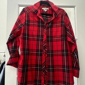 Foxcroft Plaid Button-Down Top